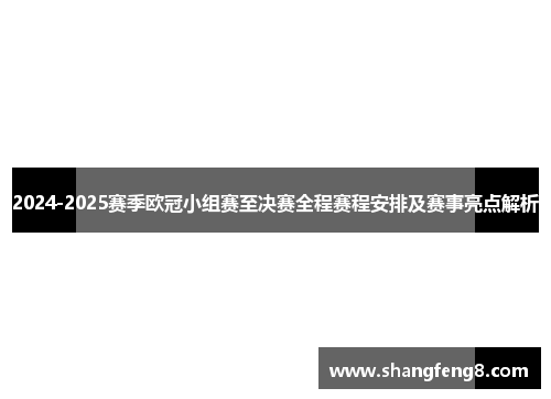 2024-2025赛季欧冠小组赛至决赛全程赛程安排及赛事亮点解析